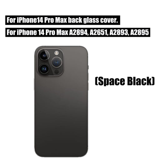 14 Pro Max Rear Back Glass Replacement for iPhone 14 Pro Max Rear Back Glass Replacement with Pre-Installed Adhesive + Reparing Tool Kit (Space Black)