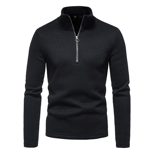 Long Sleeve Polo Shirts Mens UK Clearance Turtleneck Jumpers 1/4 Zip Henley T Shirt Regular Fit Winter Tops Plain Sports Gym Running Pullover Sweatshirt Blouse Sweat Tops Size S-XXL Black