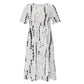 AMhomely Summer Dresses Women UK Clearance Elegant Casual Sexy Round Neck Printing Short Sleeve Pockets Dress Special Occasions Ladies Maxi Dresses Plus Size Petite Sexy Dress UK Size, Black 1, 16