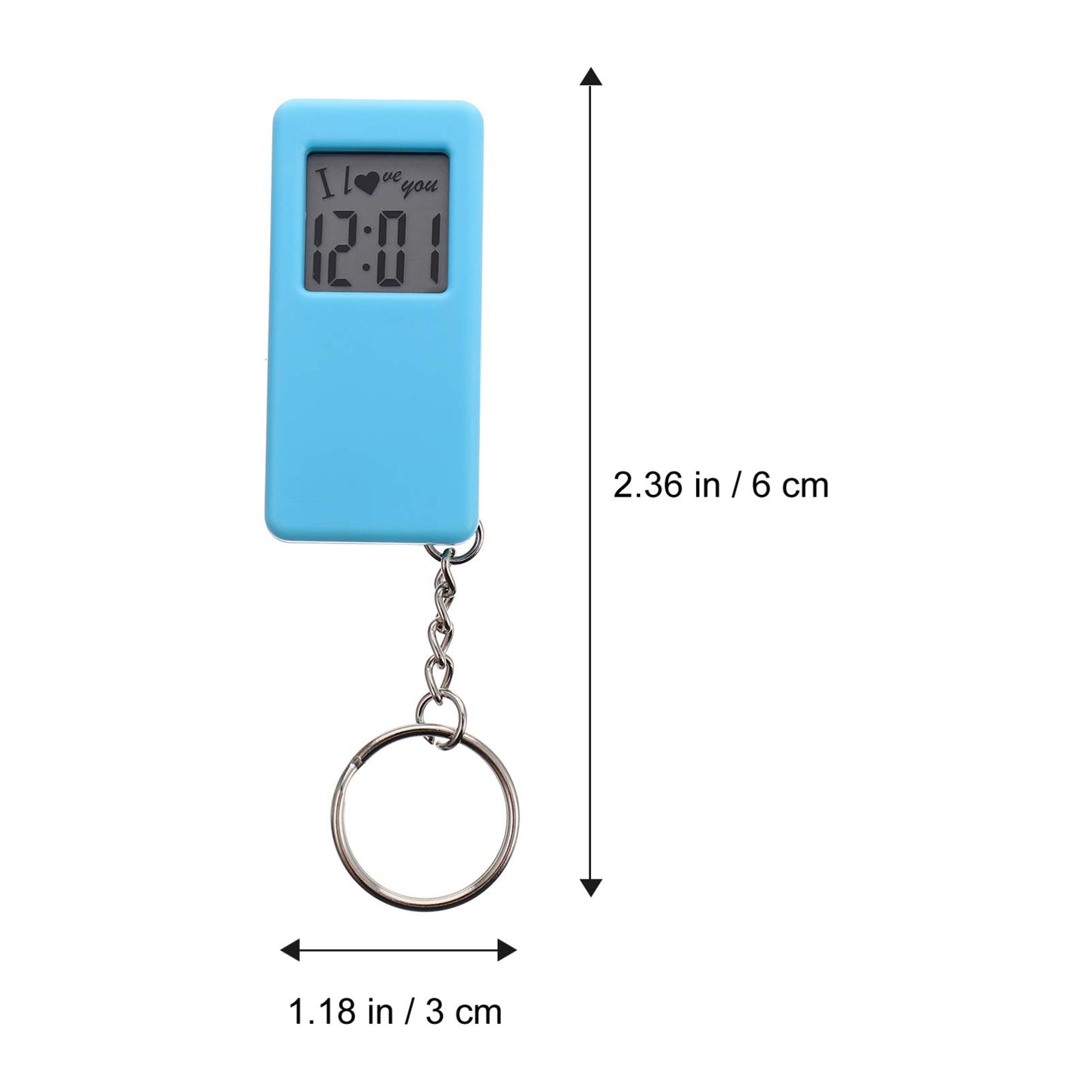 Hemobllo Keychain Pocket Watch Small Key Ring Digital Watch Small Electronic Watch Portable Keychain Watch (3 Pieces, Random Color)