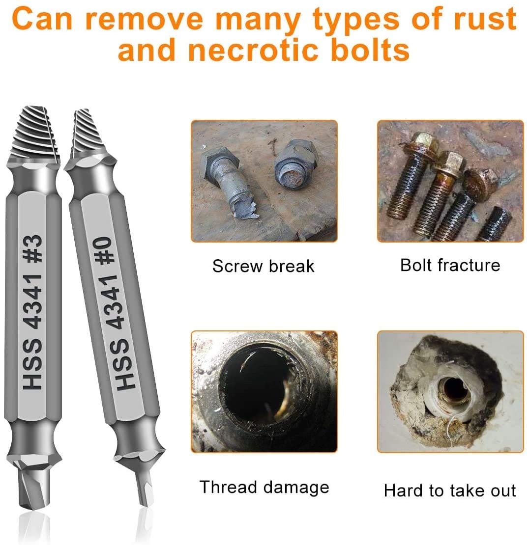 Gifts for Men,Damaged Screw Extractor Set -Father's Day Gifts for Dad,Mens Gifts for Him,Husband,Remover for Stripped Screws Nuts & Bolts Drill Bit Tools for Easy Removal of Rusty Broken Hardware Gift