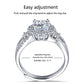 Atylyk Adjustable Moissanite Ring 1 Carat Engagement Wedding Promise 925 Sterling Silver Solitaire Rings for Women