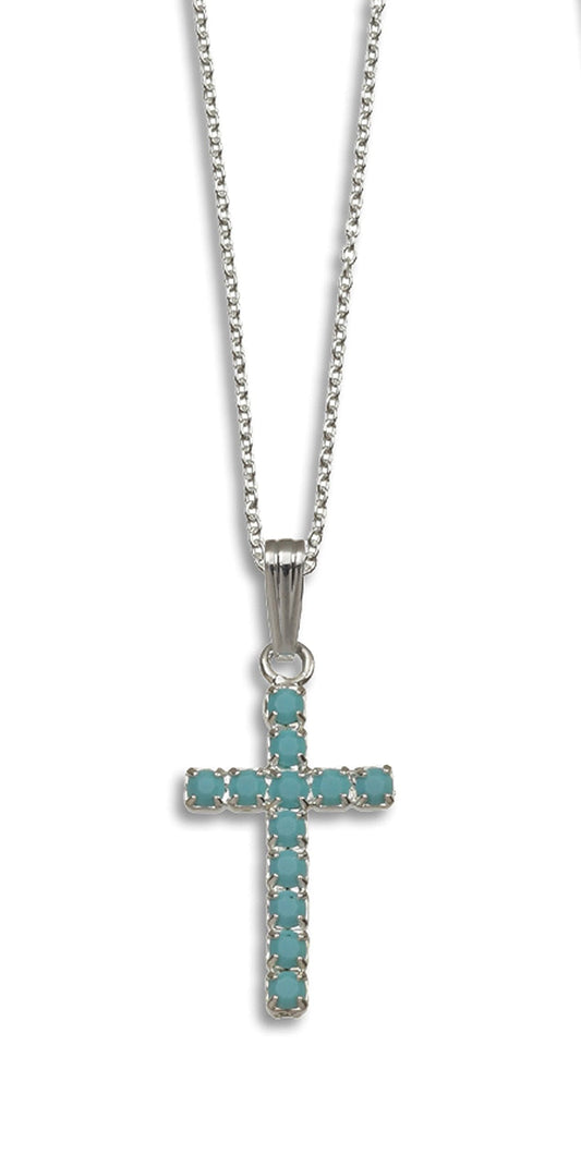 Confirmation Gifts 187 Turquoise Cross Pendant Made with Crystals from Swarovski Cross Necklace Confirmation Gifts