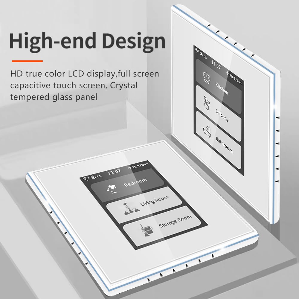 LANBON LCD 1/2/3Gang Smart Light Switch L8-HS,for Whole House Use, 2 Way,by Mesh Wifi,Supports Alexa&Google Home, Need Neutral Wire