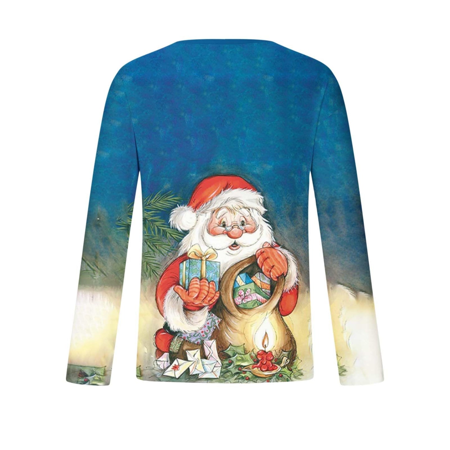 Christmas T Shirts Men UK Sale, Santa Claus Tshirt Christmas Tree Tops Casual Long Sleeve Xmas Pullover Crewneck Shirt Funny Ugly Sweatshirt Loose Fit Top Soft Comfortable Tees Plus Size M-4XL