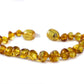 Baby J's - Honey Coloured Bracelet/Anklet - Premium Amber Bracelet - Handcrafted with 100% Baltic Amber - Fitted with a Safety Screw Clasp - Knotted to Prevent Scattering - 12cm