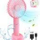 Gofemial Handheld Fan Portable Mini Fan, Hand Fan USB Electric Fan with Phone Holder 3 Speeds Rechargeable Strong Wind Silent Fan Cooling Desk Fan for Office Home Sport Camping, Pink