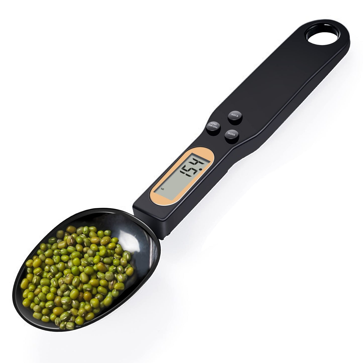 OBEST Electronic Measuring Spoon, Digital Scale Spoon, Kitchen Electronic Weighing Spoon with LCD Display for Cooking, Baking, Flour, Spices, Medicine, Seasoning (Black）