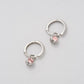 Ted Baker Sinalaa Crystal Huggie Hoop Earrings for Women (Silver/Pink Crystal)