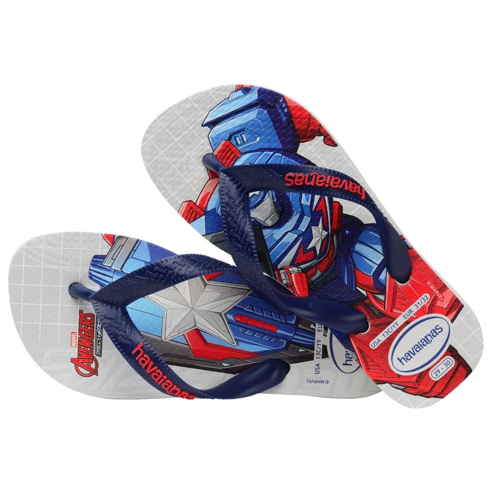 Havaianas, Unisex Kids, Kids Top Marvel II, Flip Flop, White, 7 C UK