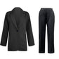 Blazer Suit Set Women Sale 2 Piece Suits for Women Button Long Sleeve Jacket Long Pants Solid Color Two Piece Outfits Lapel Outerwear Blazer and Trouser Suits Ladies Sets Plus Size Black XXL