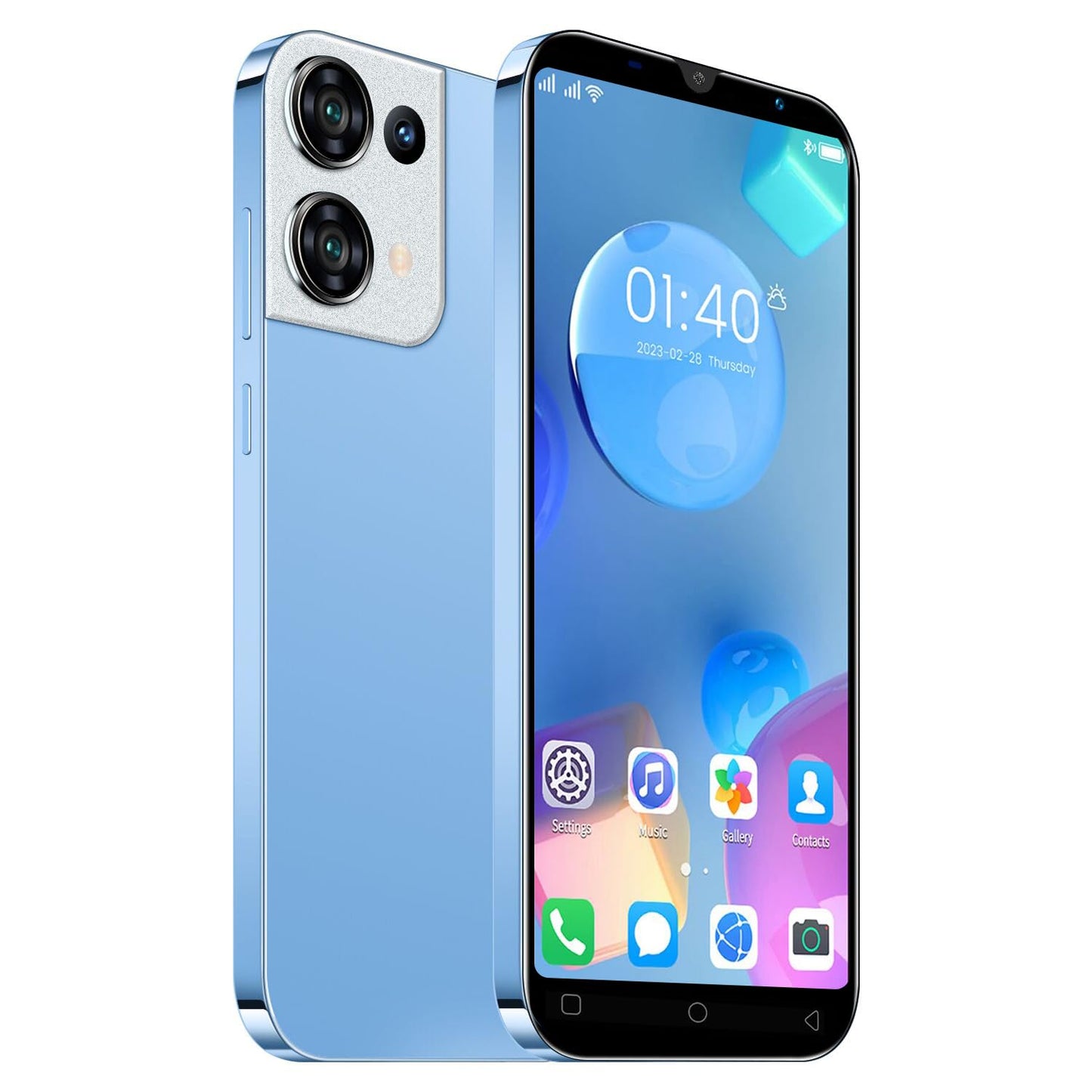 VwWv Cheap Mobile Phones, 5.0 inch Dual SIM Dual Camera 3G Smartphone, Android 9.0 OS, 16GB ROM (Expandable up to 128GB) Basic Phone (Reno8Pro-Blue)