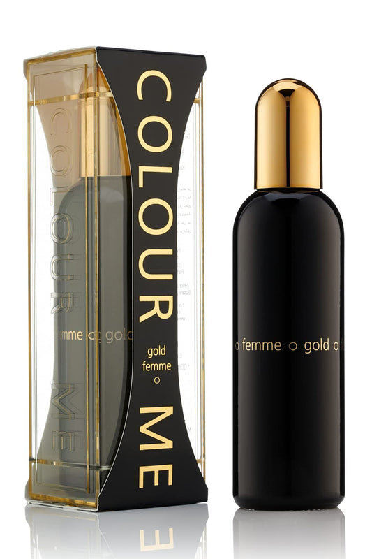 Colour Me Gold Femme by Milton-Lloyd - Perfume for Women - Floral Fruity Scent - Opens with Raspberry and Neroli - Blended with Jasmine and Lily - For Elegant, Stylish Ladies - 3.4 oz EDP Spray