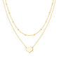 Philip Jones Gold Plated Double Layered Heart Necklace