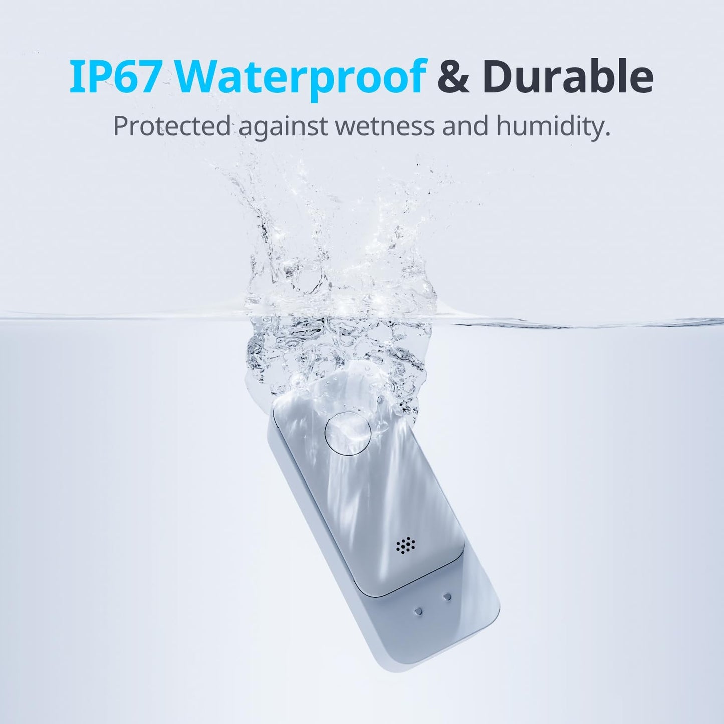 SwitchBot WiFi Water Sensor, No Hub Required (Support 2.4G), Smart Water Leak Detector 100dB Adjustable Alerts & App Alerts, IP67 Waterproof, Wireless Detector for Kitchen, Bathroom, Basement