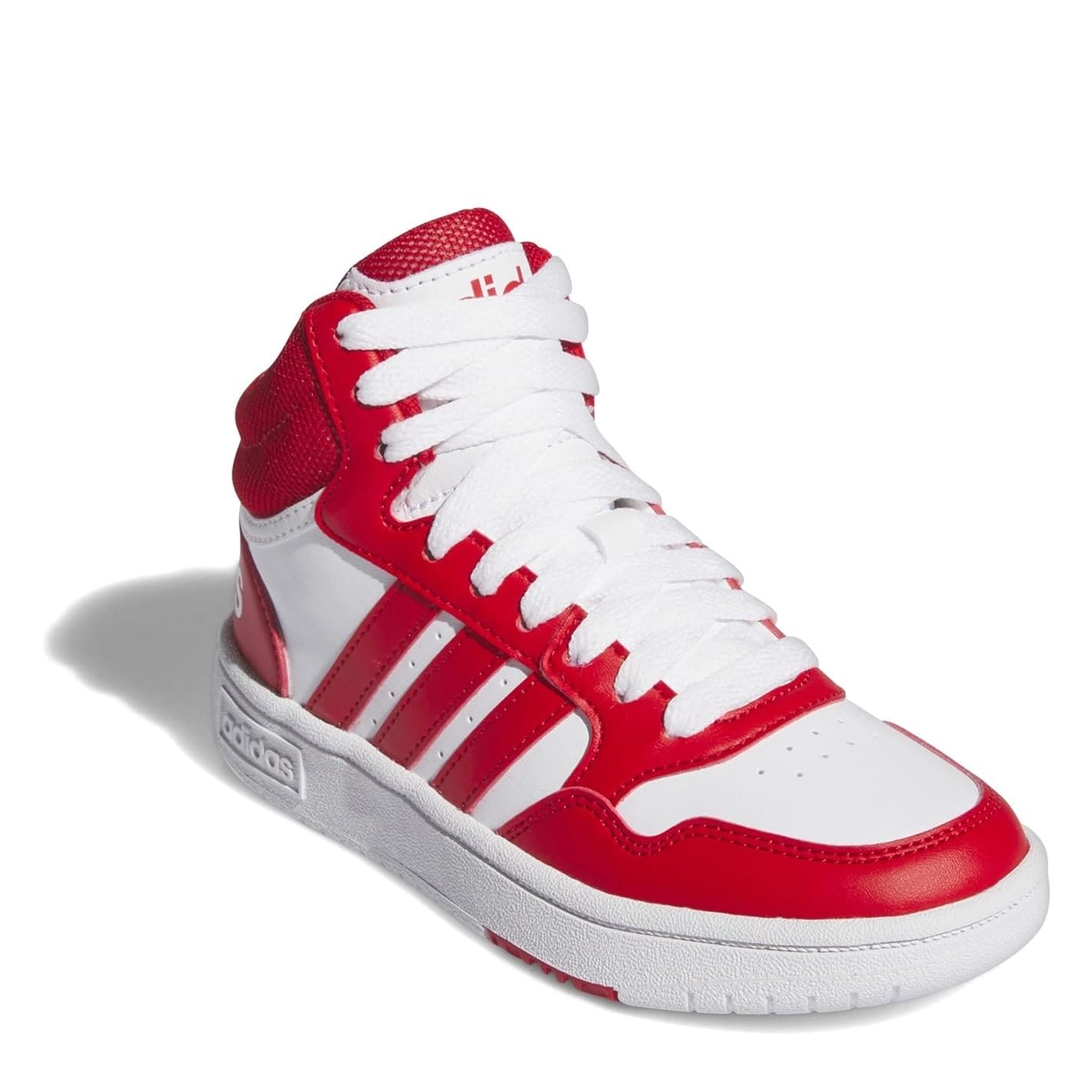 adidas Hoops Mid High Tops Junior Boys High Tops White/Red 4 (36.7)