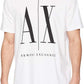 A|X ARMANI EXCHANGE mens Icon Graphic T-shirt T Shirt, White W/Black Print, Medium US