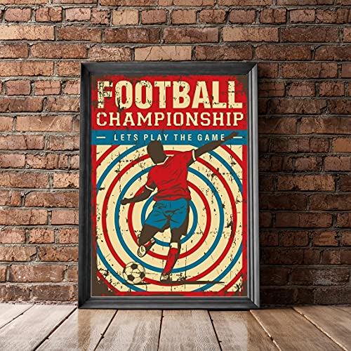 Football Sport Retro Pop Art Soccer Canvas Poster Alternative Deco Artwork Minimalist Poster Wall Art Frameless (Size : 40x60cm no frame)