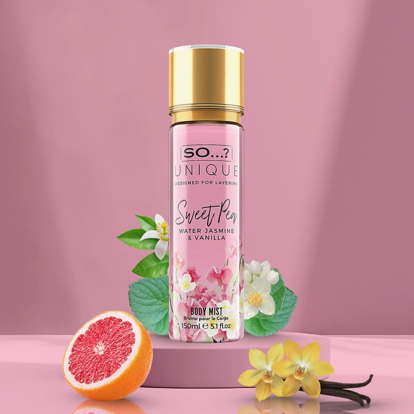 So…? Unique Womens Vegan Sweet Pea Body Mist Fragrance Spray 150ml