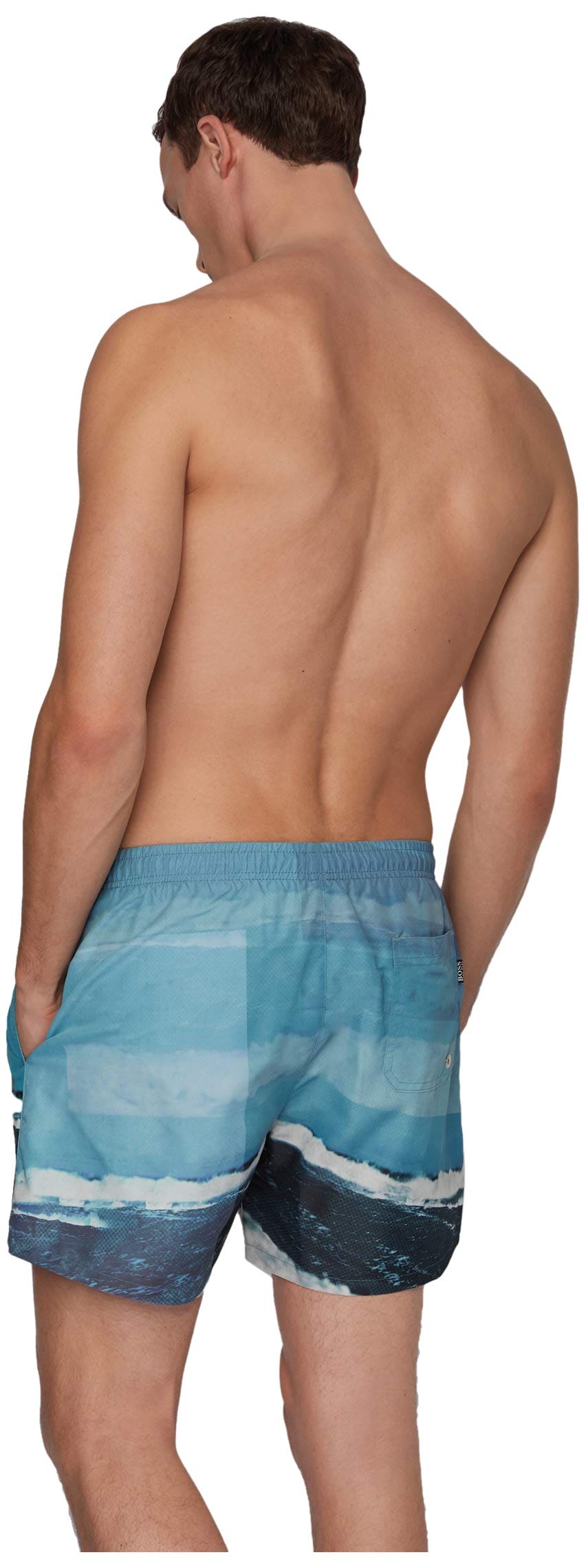 BOSS Hugo Men's Springfish Swim Trunks, Surfer Blue, Small