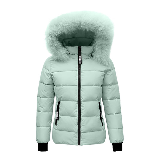 AMhomely Women's Hooded Warm Winter Coat Quilted Thicken Puffer Jacket Winter Cotton Jacket With Hood, Waist, Plush Overcome Outer Coat Outdoor Skiing Snowboarding Coat