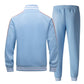 PYALT Men's Tracksuits Long Sleeve Casual Sweatsuit Full-zip Suits Track Active Tracksuit-1215TK2-Blue-XL