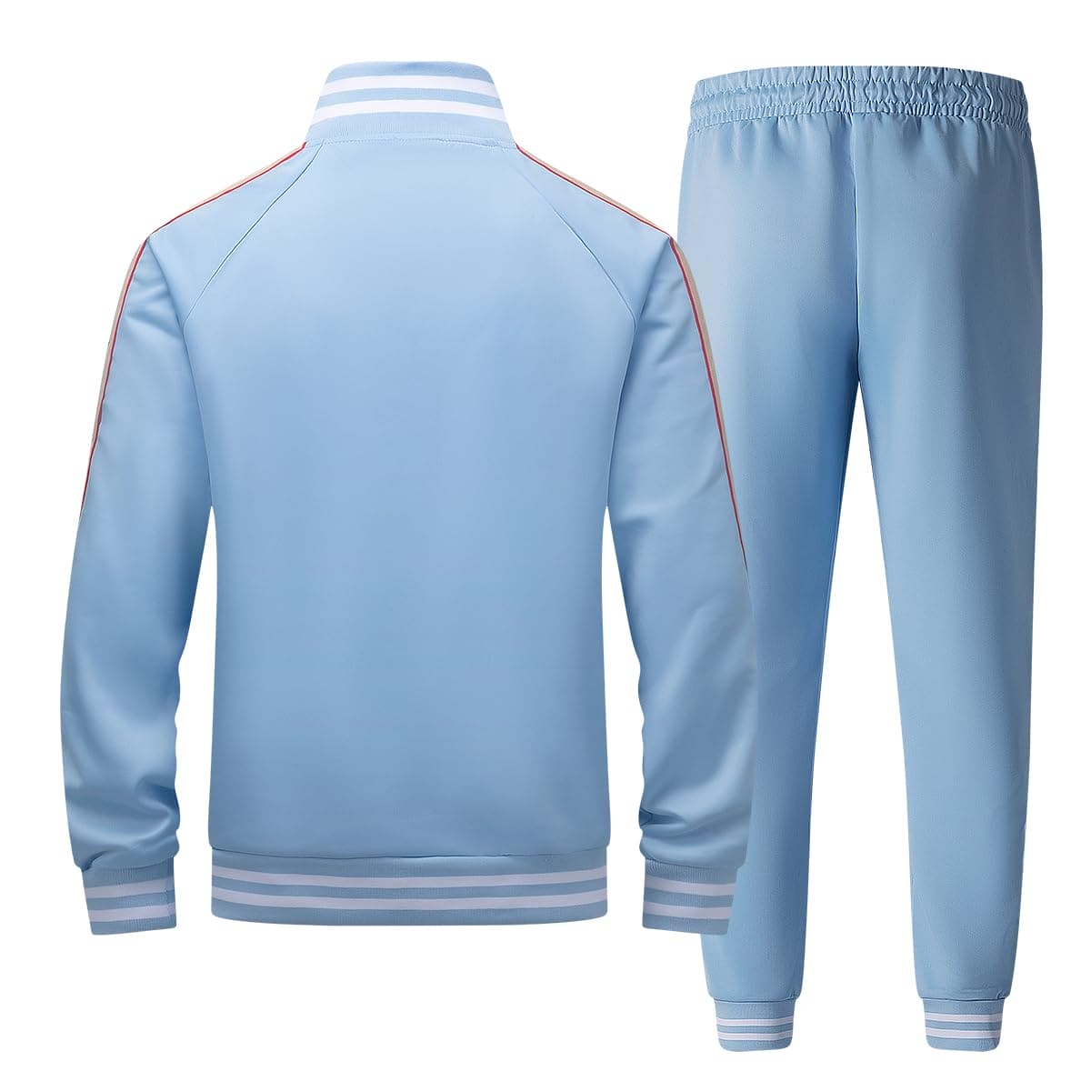 PYALT Men's Tracksuits Long Sleeve Casual Sweatsuit Full-zip Suits Track Active Tracksuit-1215TK2-Blue-XL