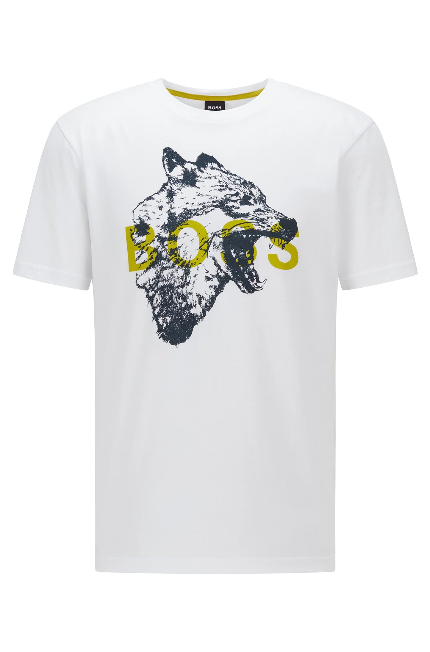 BOSS Mens TDraw Regular-fit T-Shirt in Cotton with Animal Artwork White