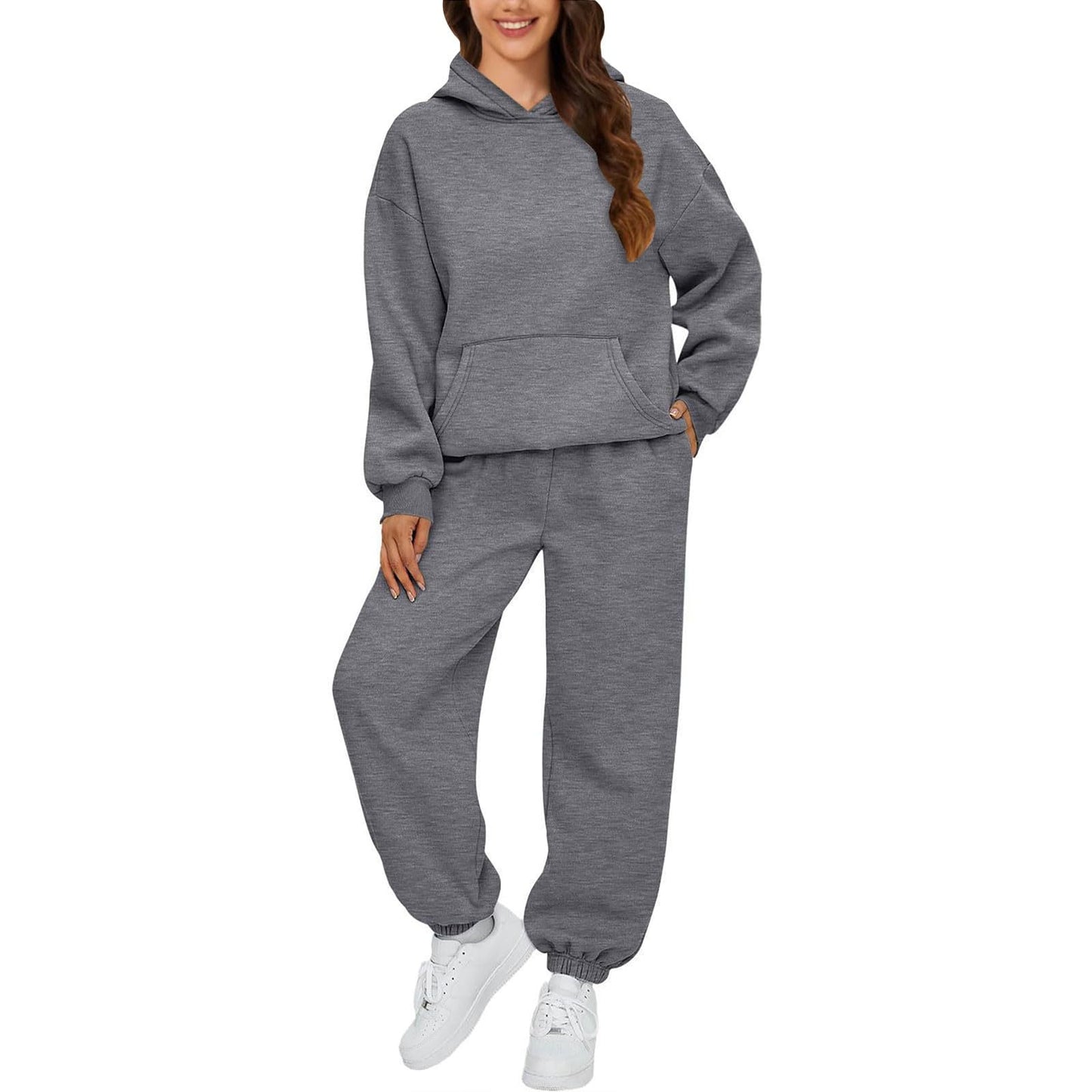 Holiday Essentials for Women Travel Tracksuit Full Sets for Women UK 2 Piece Co Ord Sets Outfits Hoodie and Sweatpants Jogger Set Ladies Gym Activewear Y2k Lounge Wear Amaon Prime Warehouse Sale