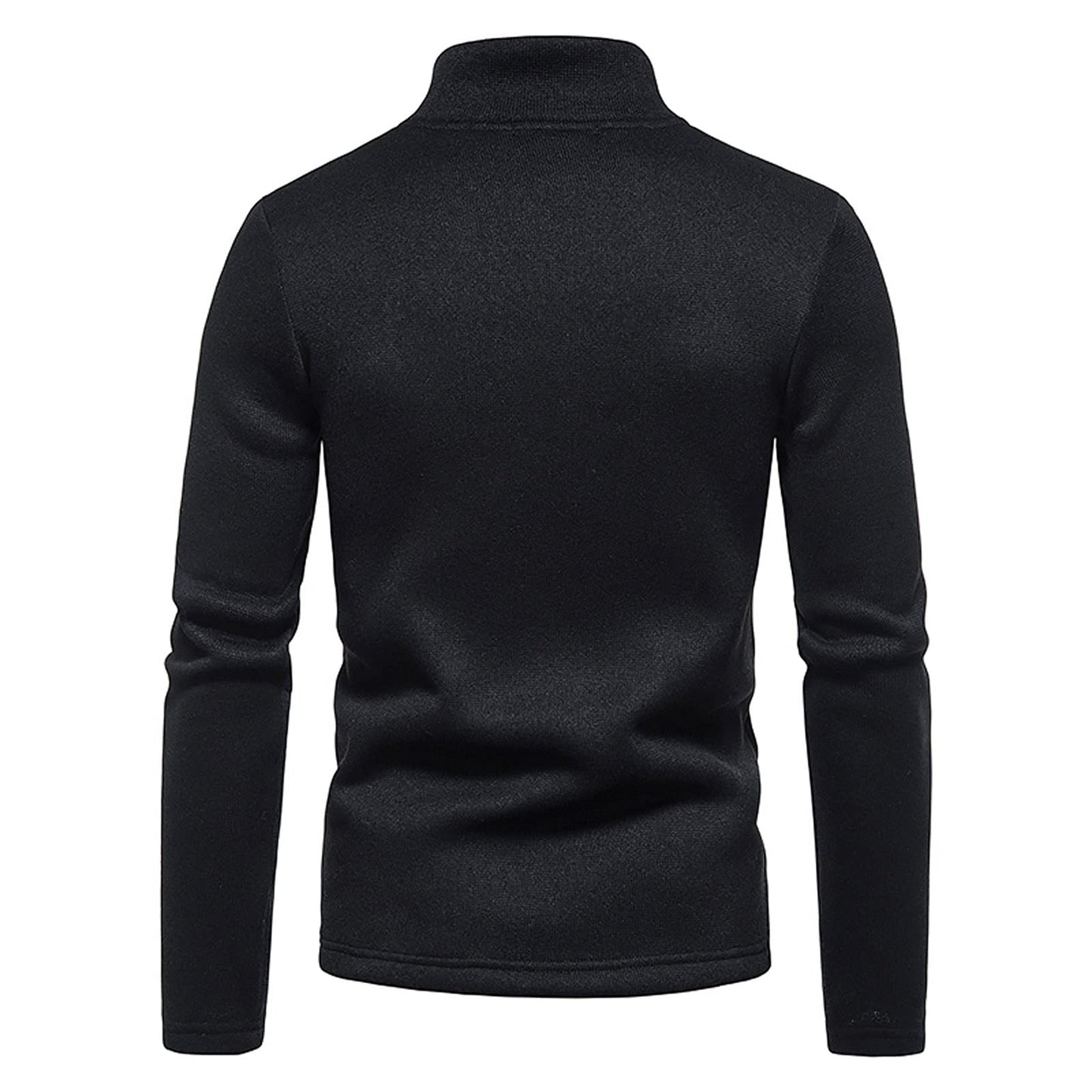 Long Sleeve Polo Shirts Mens UK Clearance Turtleneck Jumpers 1/4 Zip Henley T Shirt Regular Fit Winter Tops Plain Sports Gym Running Pullover Sweatshirt Blouse Sweat Tops Size S-XXL Black