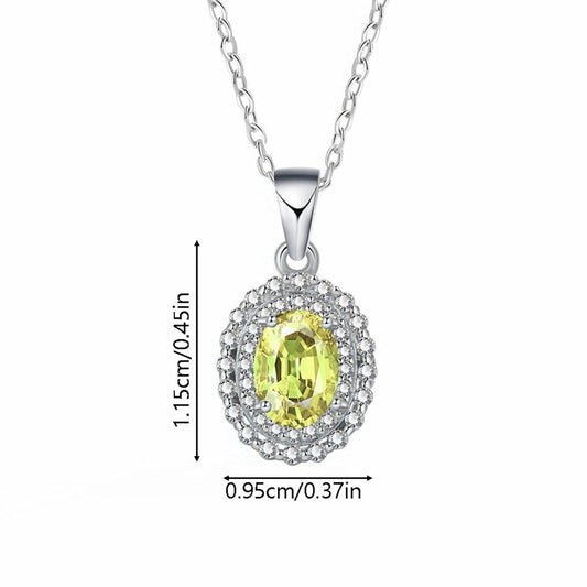 Imitation Moissanite Necklace Fashionable Yellow Diamond Dandelion Moissanite Pendant Accessories TNM154 (Gold, 40cm)