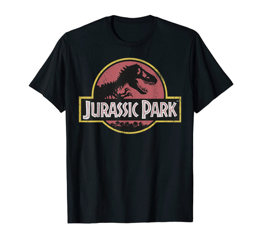 Jurassic Park Original Fossil Distressed Faded Logo T-Shirt