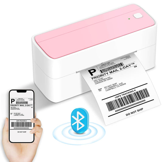 Phomemo Bluetooth Thermal Label Printer 4x6, Shipping Label Printer Desktop Thermal Printer Label Printer Machine, Compatible with Etsy, Shopify, eBay, Amazon, Royal Mail, FedEx, UPS, Pink