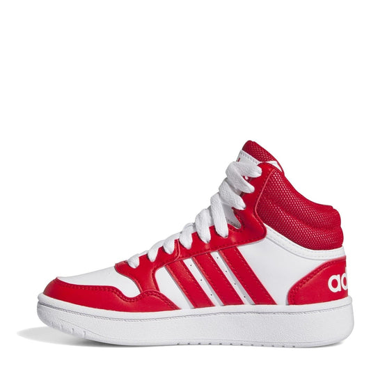 adidas Hoops Mid High Tops Junior Boys High Tops White/Red 4 (36.7)