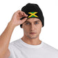 Cute Jamaica Flag Knit Hat Soft Classic Stretchy Ski Beanie Cap Winter Jamaican Warm Hats for Women Men Black