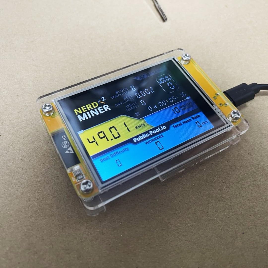 PhLEps NerdMiner V2 ESP32-2432S028R Hashrate 56K/S 2.8 Inch Smart Display Crypto Solo Lottery Nerd Miner Bitcoin Miner