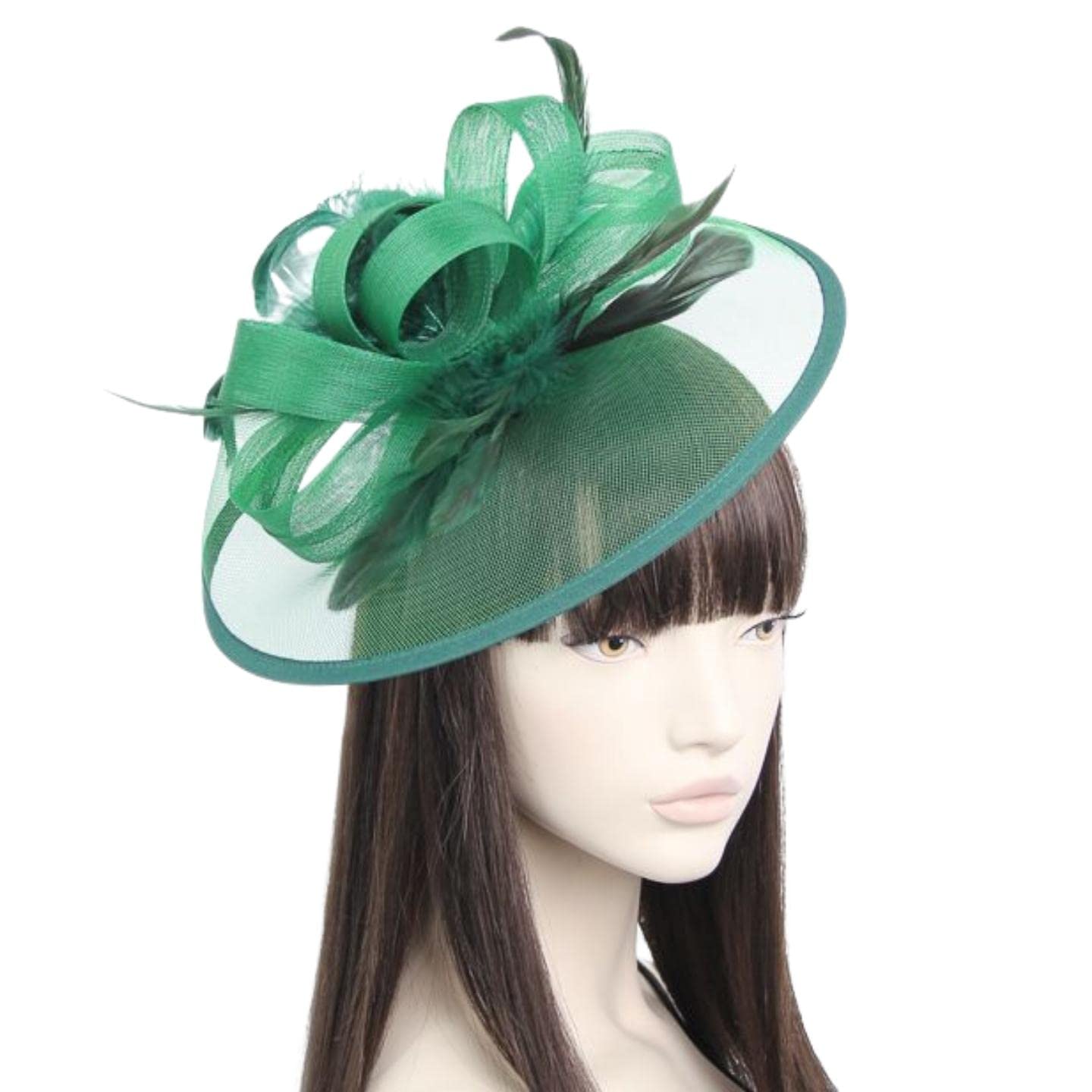 Topkids Accessories Fascinator for Women - Elegant Wedding Fascinators with Headband, Perfect Hair Accessory for Wedding Guests (Green)