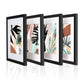 ArtbyHannah Black Framed Wall Art Prints - Abstract Tropical Plant Decor for Living Room Poster Set of 4-25x25cm (10x10 inch) Square Pictures with Mount, Bathroom Bedroom