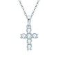 AINUOSHI Cross Necklace Silver 925 Necklace Moissanite Diamond Pendant Cross Necklace Silver Chain Jewellery Gifts for Women