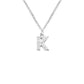 bifriend S925 Silver 26 Initial English Letter Crystal Chain Necklace For Women Girl Best Gift (K)