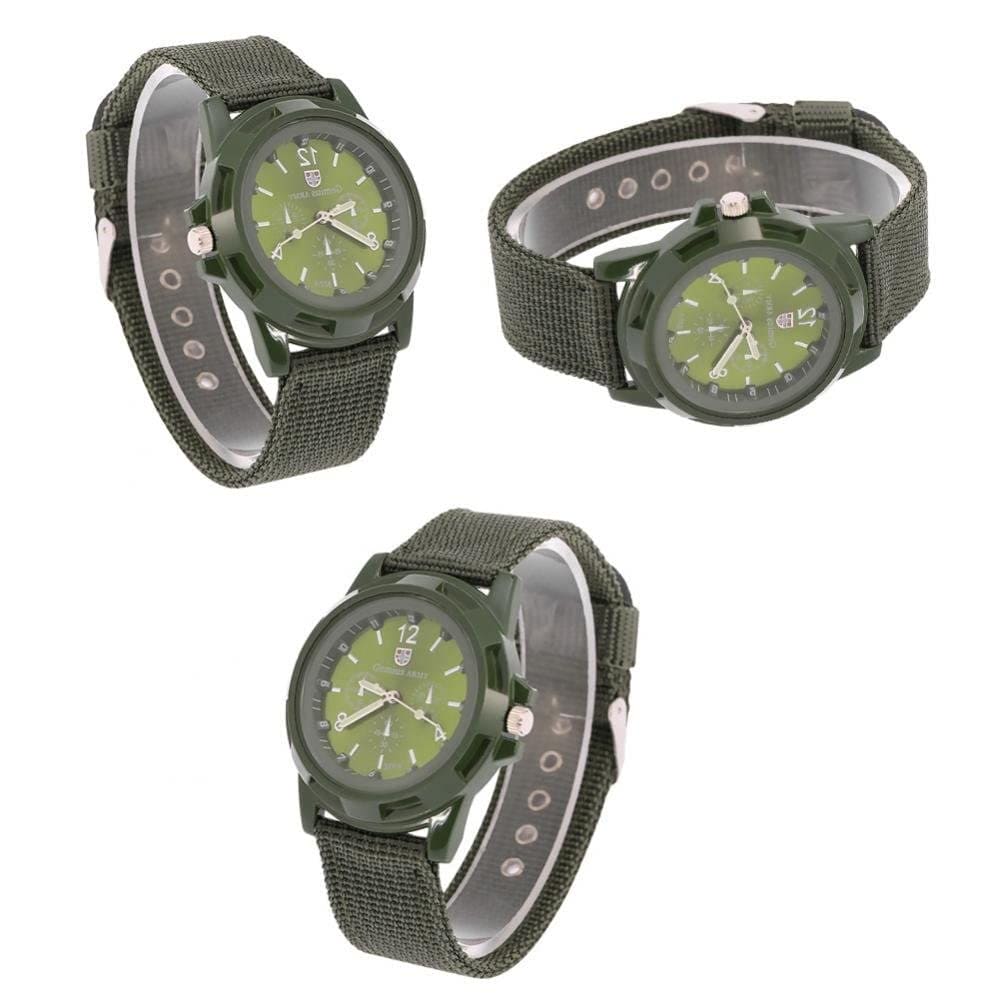 Electronic Digital Wristwatch Military Watch Males Army Durable Nylon Band Sport Wrist Watches(Army Green)