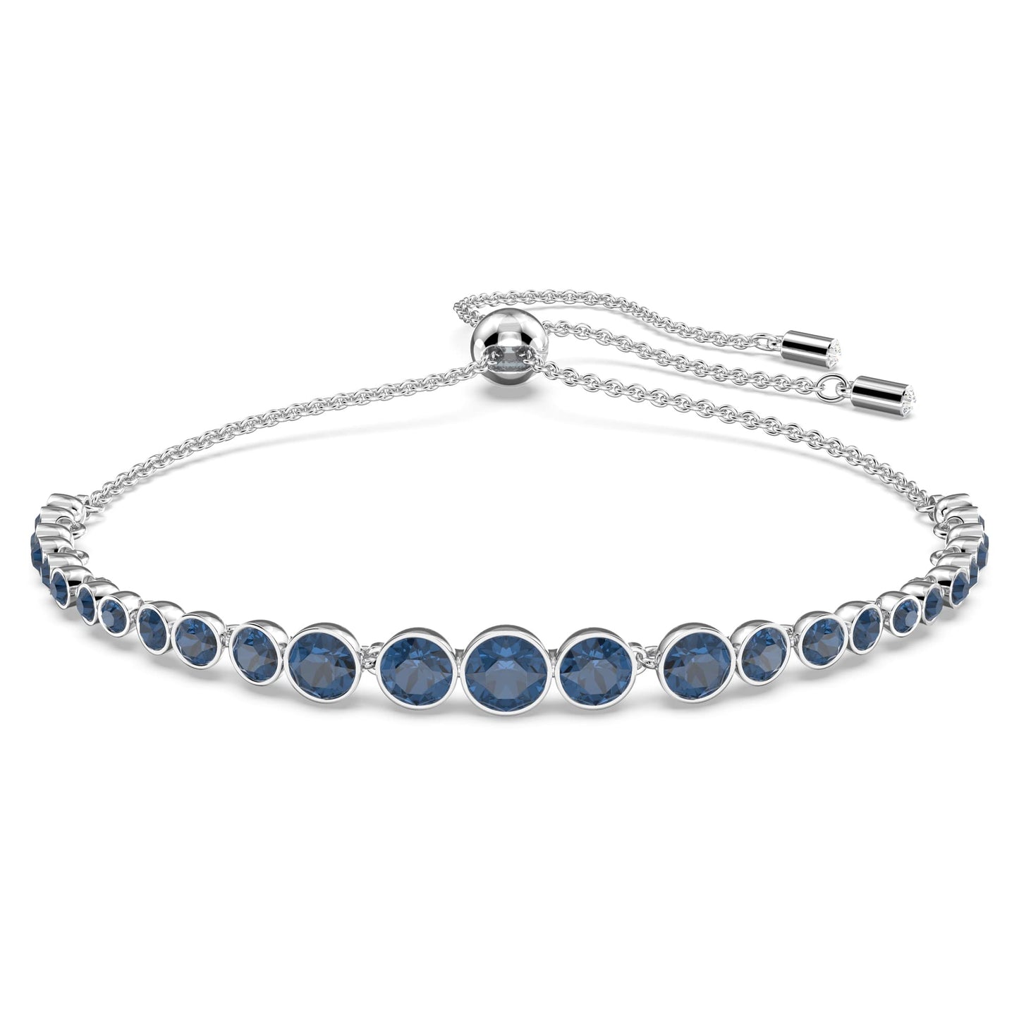 Swarovski Emily Bracelet, Blue Mixed Round-Cut Crystals and Rhodium-Plated, from the Emily Collection