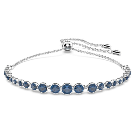 Swarovski Emily Bracelet, Blue Mixed Round-Cut Crystals and Rhodium-Plated, from the Emily Collection