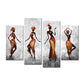 4 Panels Canvas Home Decor Poster Traditional African Woman Wall Art Painting Ethnic Tribe Lady Dancers Abstract Paintings No Frame-A_30x60cmx2_30x80cmx2