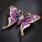 YUEMING Brooch Pin,Vintage Butterfly Brooch Pin Rhinestones Crystal Brooches Scarf Clips for Girls (Purple)