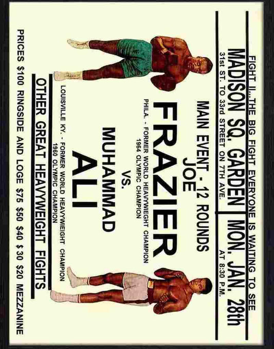 Print 1 8 muhammad ali vs joe frazier boxing poster