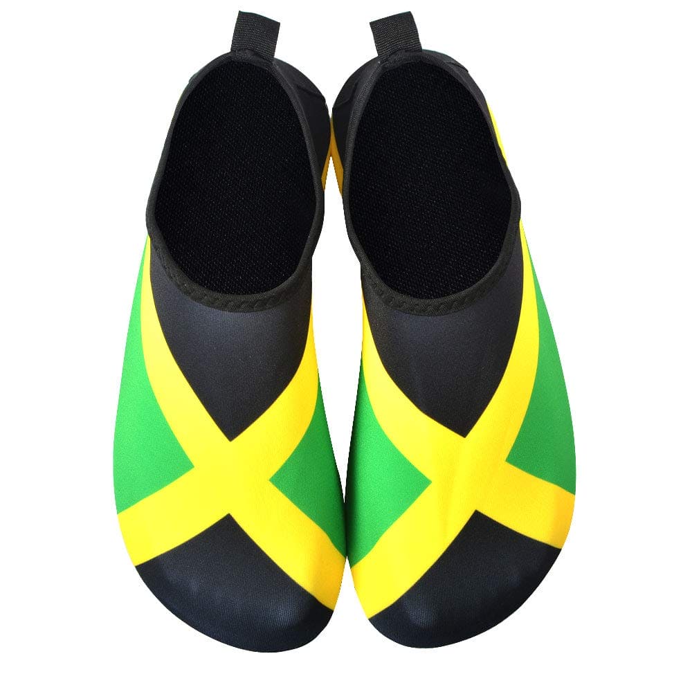 Water Shoes for Women and Men Quick-Dry Swim Beach Shoes for Outdoor Surfing Yoga Exercise Jamaica Flag Caribbean Reggae Rasta (Jamaica, 7)