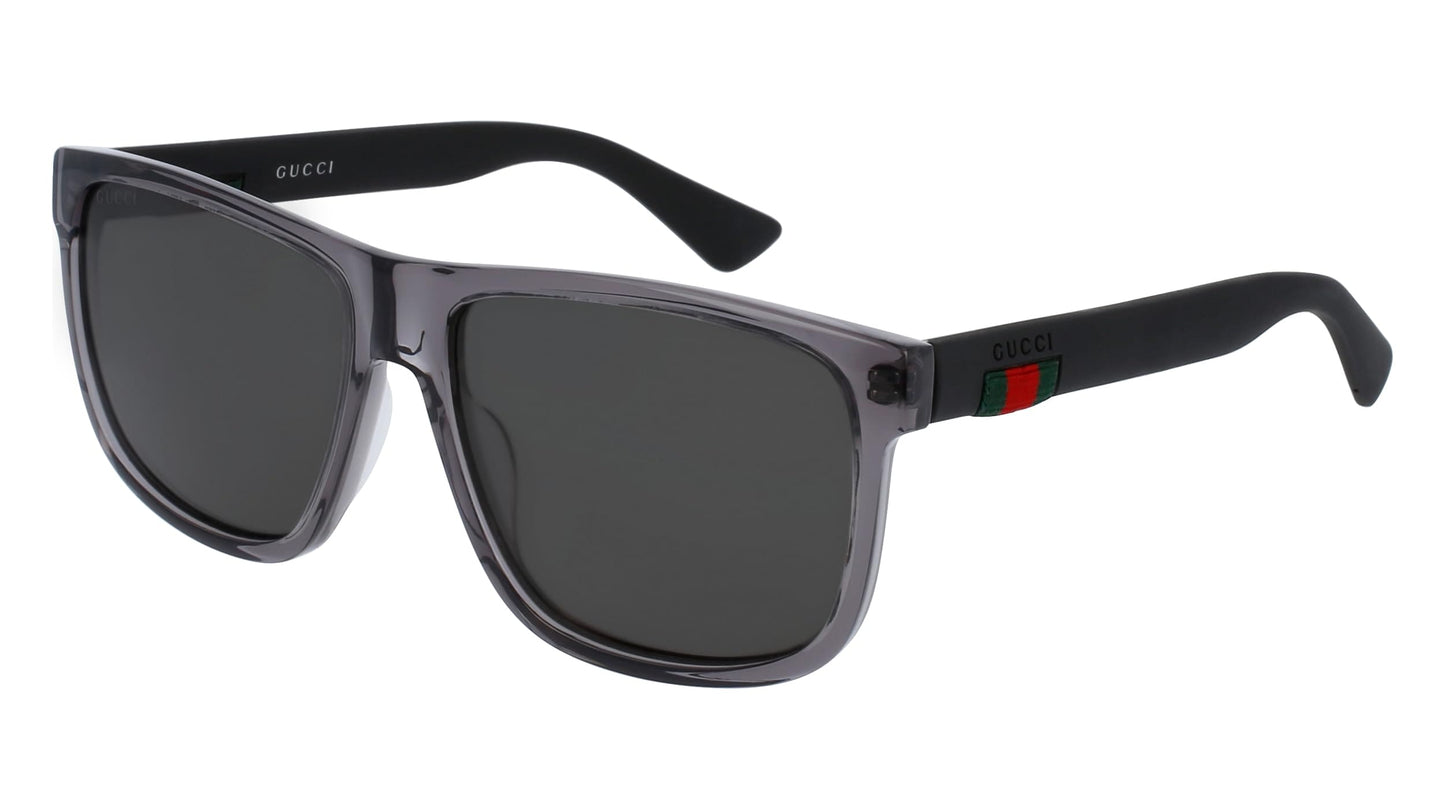 Gucci Men's GG0010S-004-58 Rectangular Sunglasses, Grey (Grey/Grey), 58