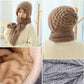 Integrated Ear Protection Windproof Cap Scarf, Hat and Scarf Combined Winter Hats for Women, Velvet Thick Winter Knitted Hat, Winter Warm Knitted Beanie Hat Scarf (Pink)