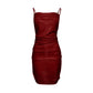 Sexy Sleeveless Dress for Club Night Women Sexy Sequins Wrap Sling Mini Dress Solid Open Back Club Party Short Dress